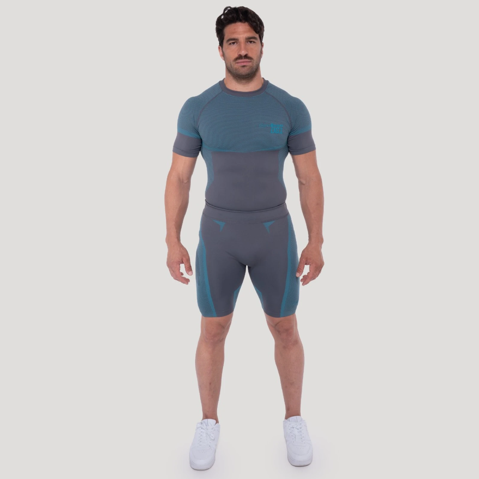 GymBeam Pantaloni scurți fără cusături OG1 Grey/Blue · záber 5