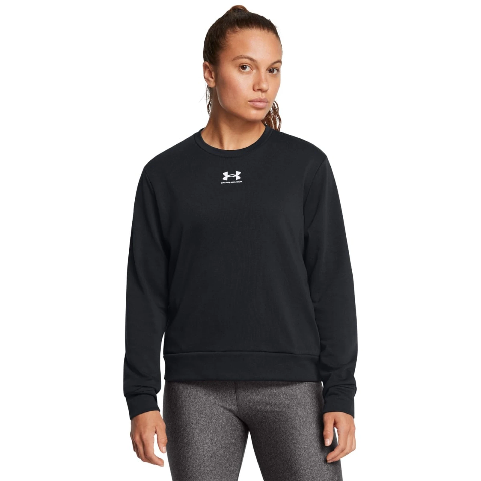 Under Armour Hanorac pentru femei Rival Terry Crew Black · záber 1