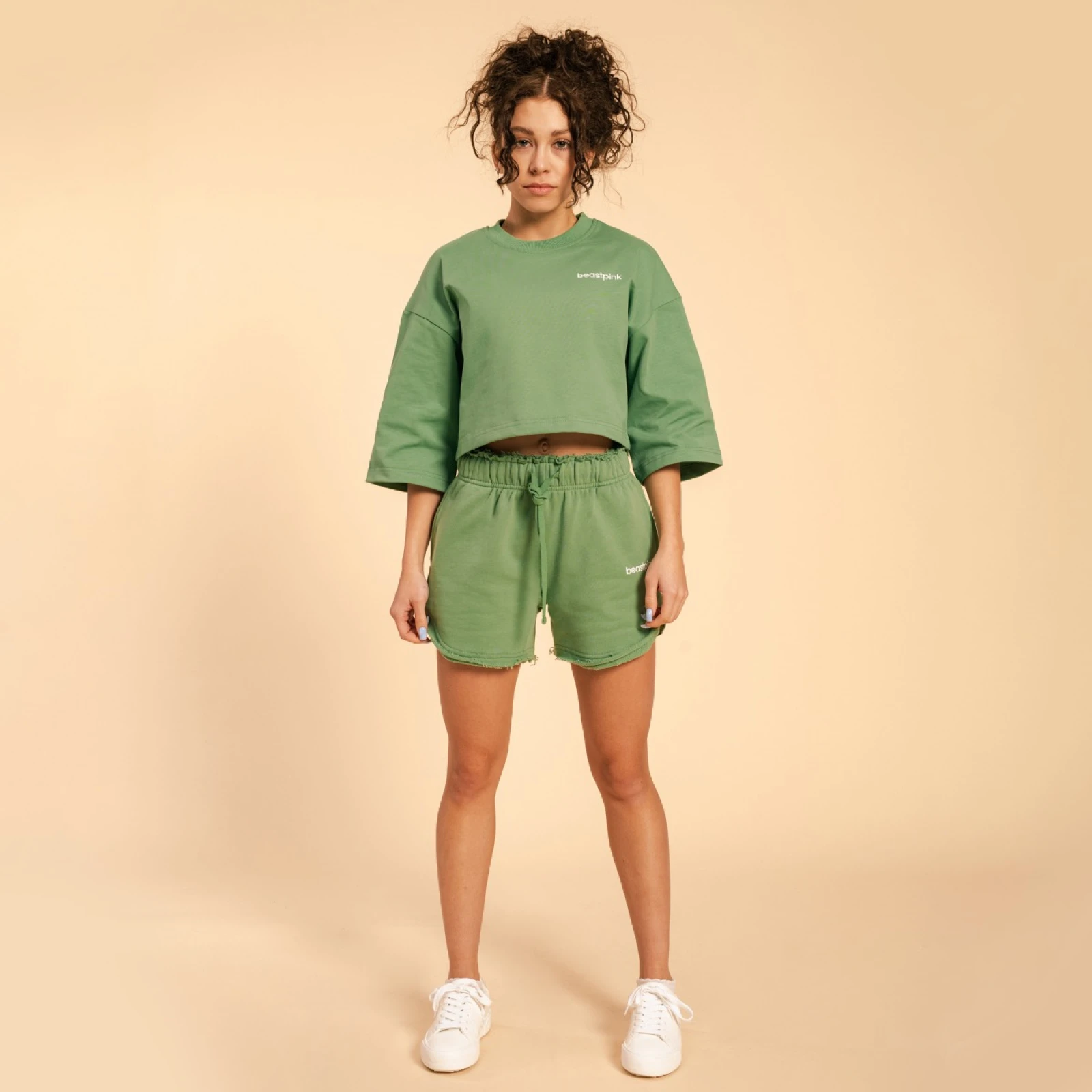 BeastPink Tricou pentru femei Cropped Serenity Olivine · záber 5