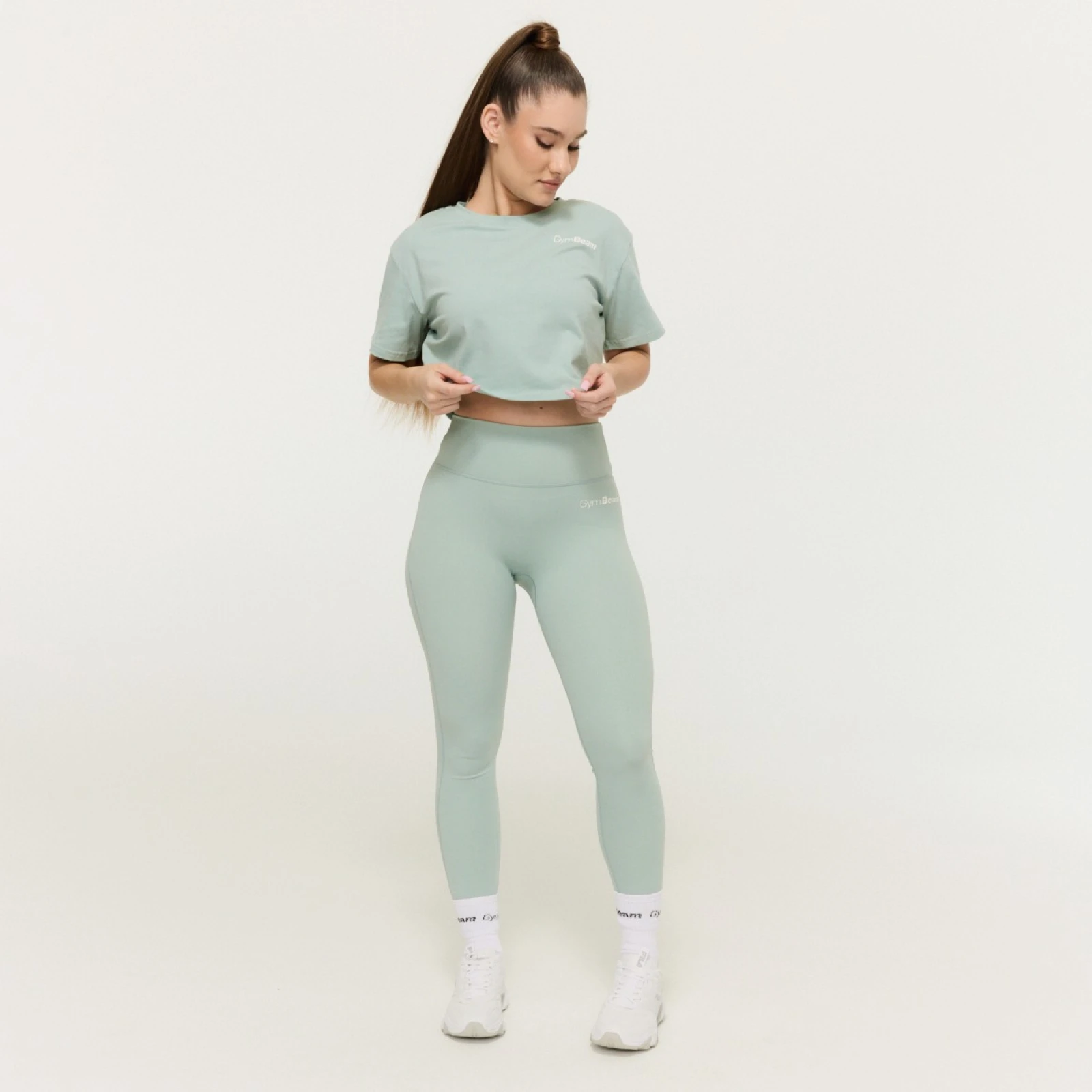 GymBeam Tricou pentru femei Cropped Limitless Eucalypt · záber 5