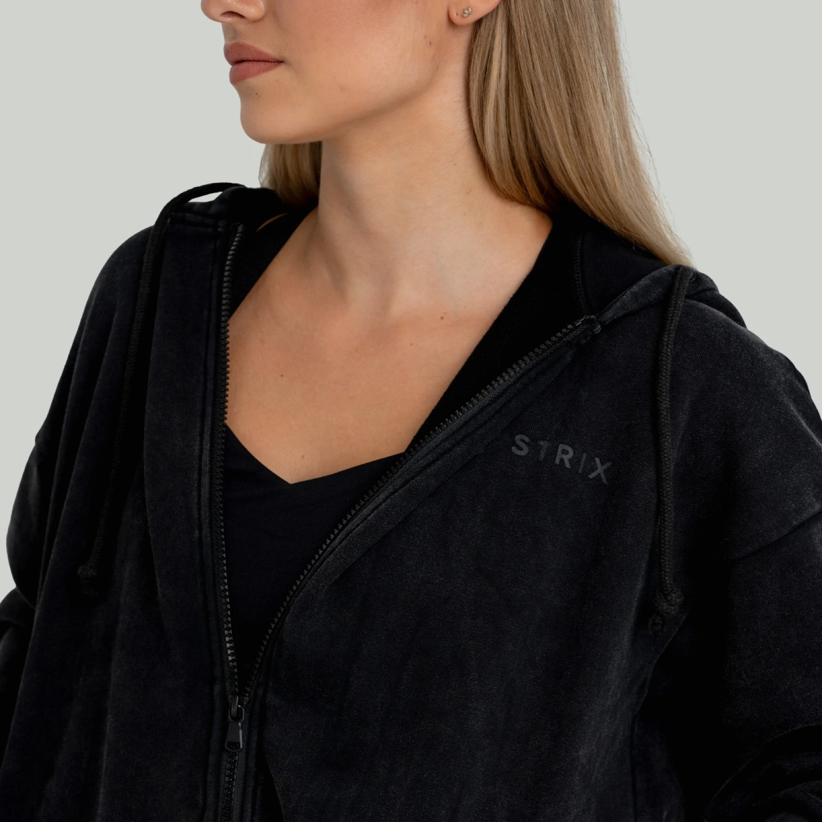 STRIX Hanorac pentru femei Zip Washed Black · záber 2