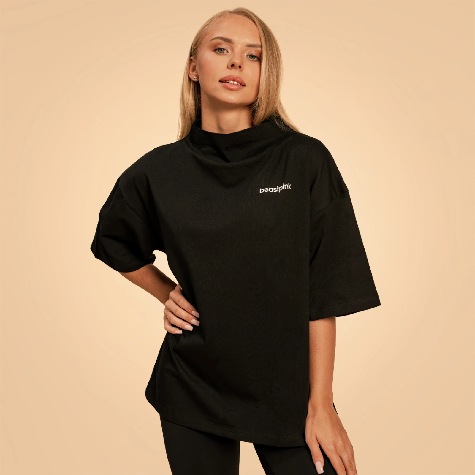 BeastPink Tricou pentru femei Oversized Bliss Black · záber 5