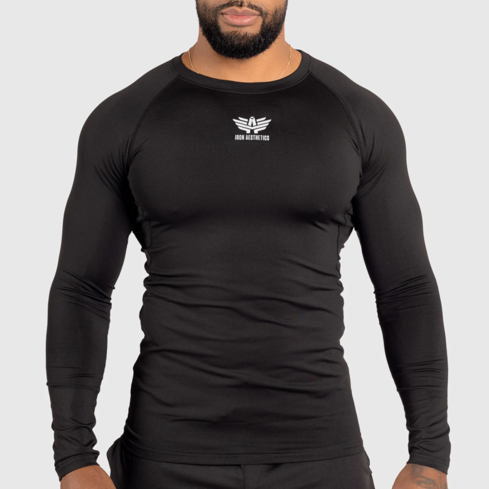 Bluză funcțională cu mânecă lungă Iron Aesthetics Reflective, neagră · záber 1