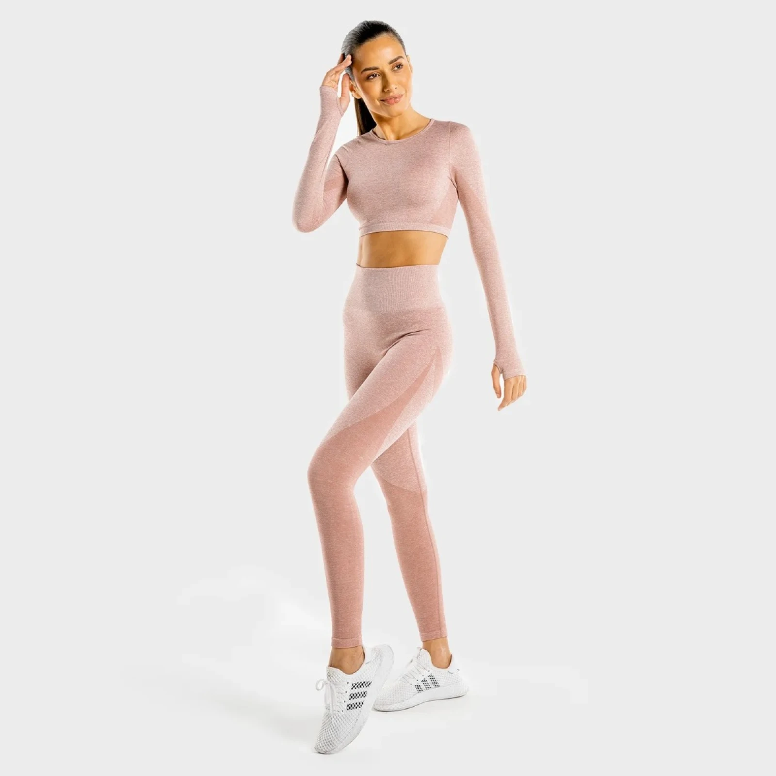 SQUATWOLF Top Sport Marl Seamless Crop Top Rose Gold · záber 4