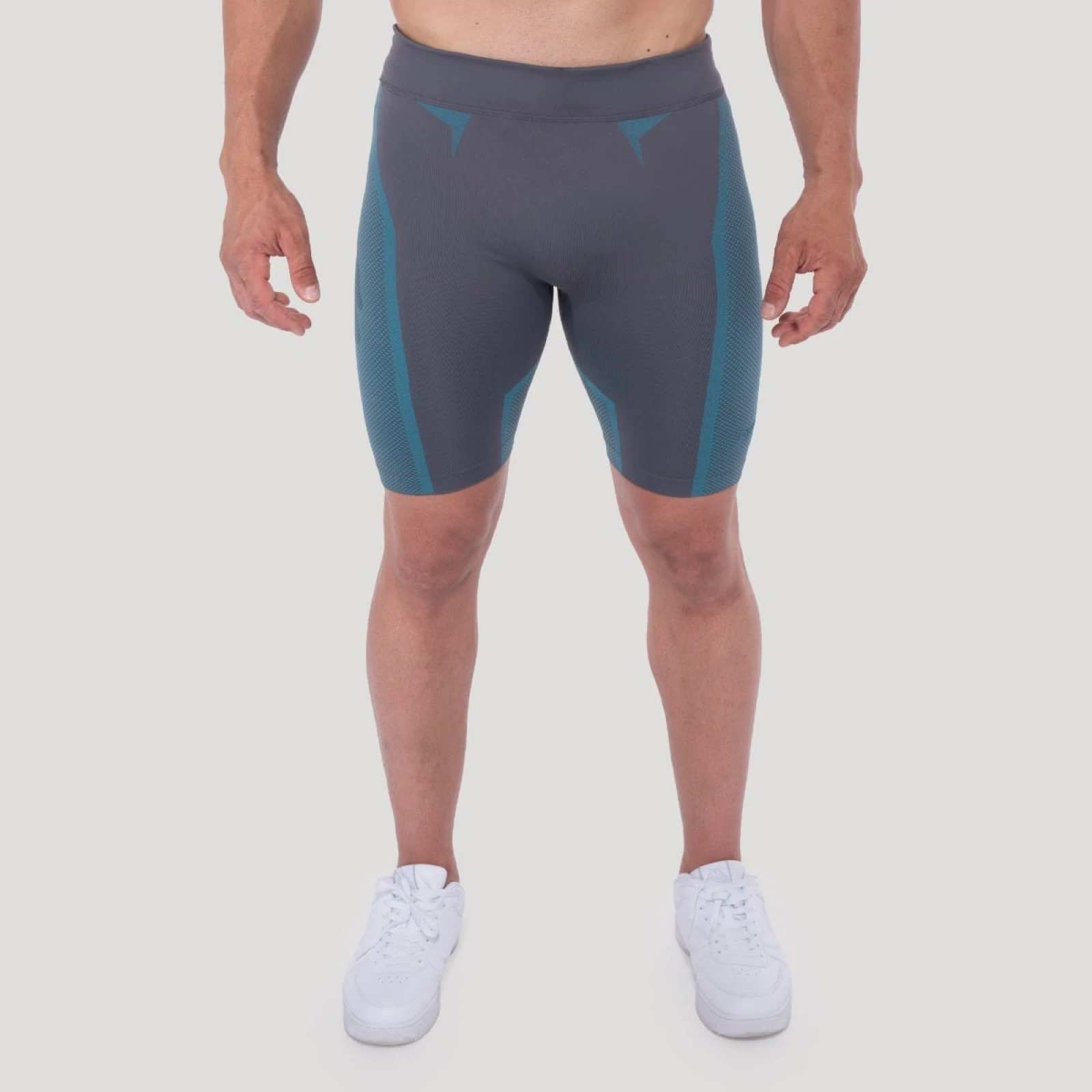 GymBeam Pantaloni scurți fără cusături OG1 Grey/Blue · záber 1