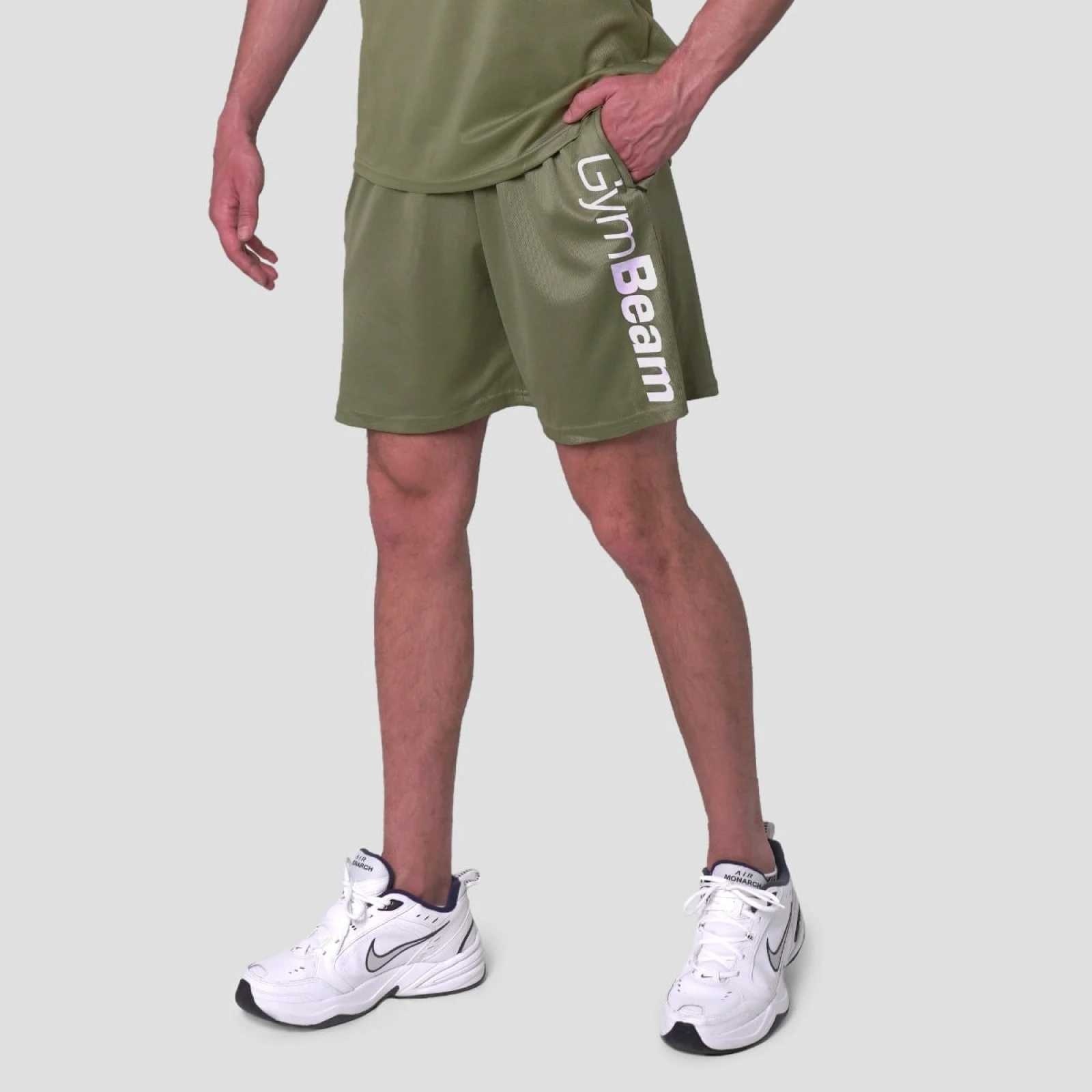 GymBeam Pantaloni scurți Mesh Essence Green · záber 1