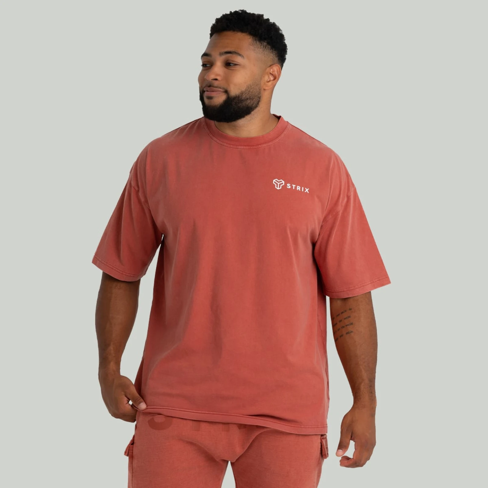 STRIX Tricou Oversized Washed Terra · záber 1