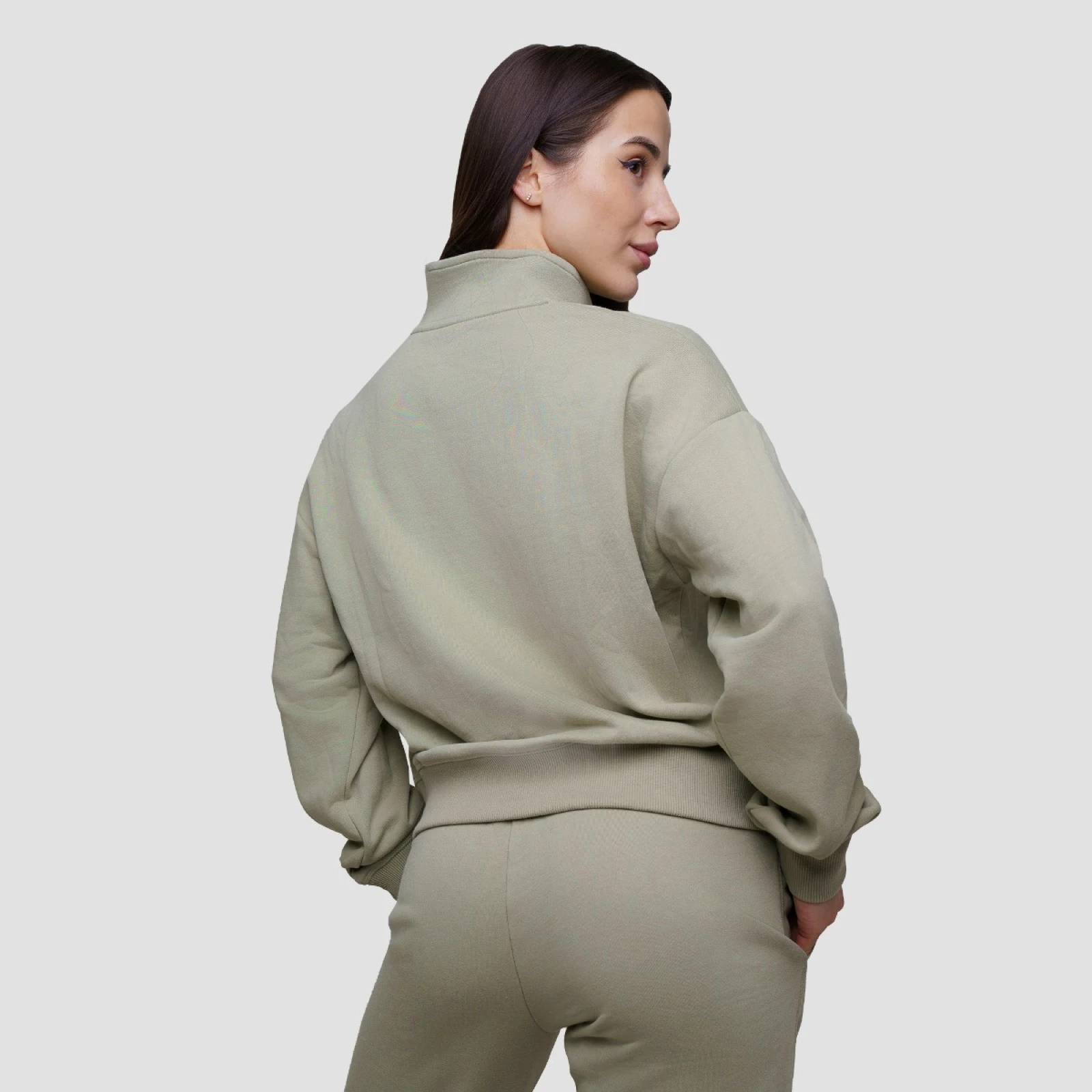 GymBeam Hanorac pentru femei 1/2 Zip Agile Sage · záber 3