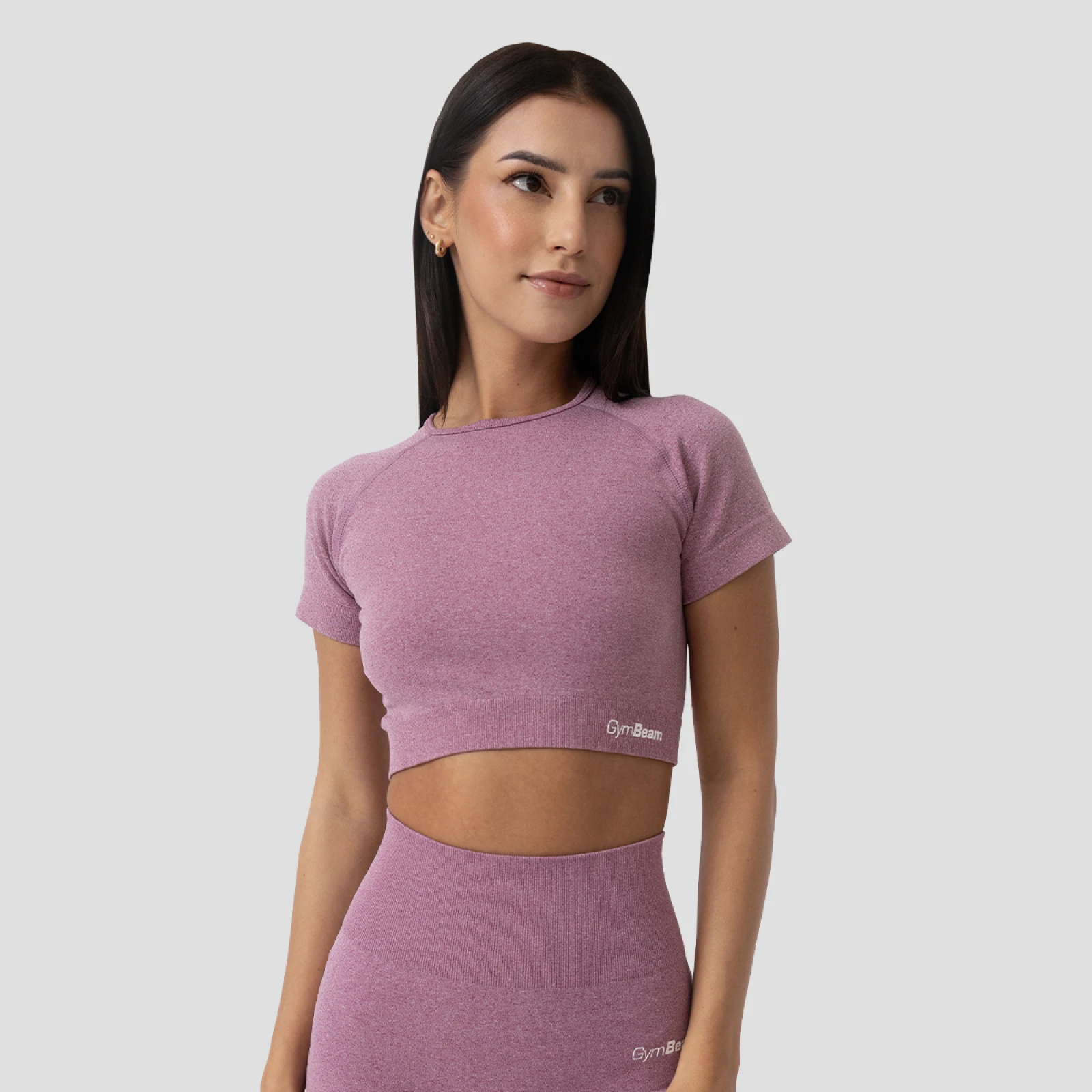 GymBeam Tricou pentru femei FLO Crop Top Violet · záber 3