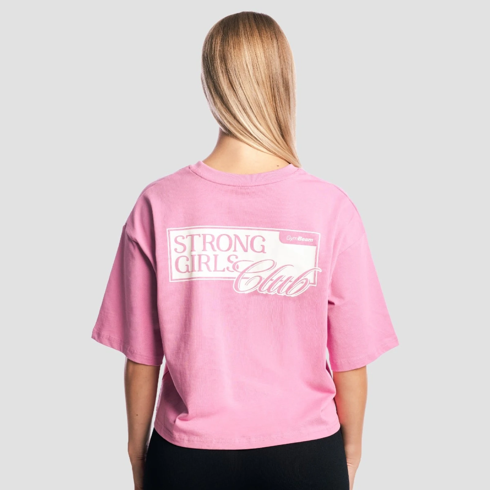 GymBeam Tricou pentru femei Boxy Girls Club Pink · záber 2