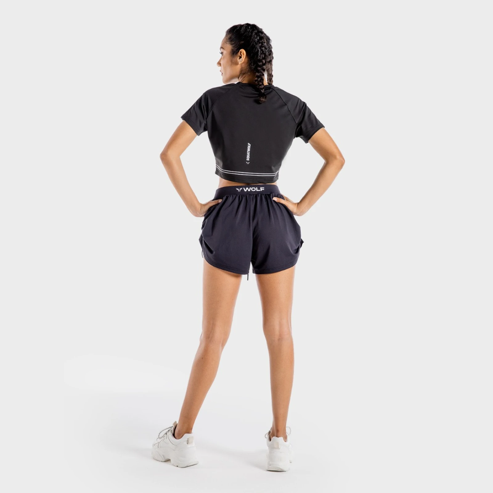 SQUATWOLF Tricou pentru femei Flux CropTop Onyx · záber 3
