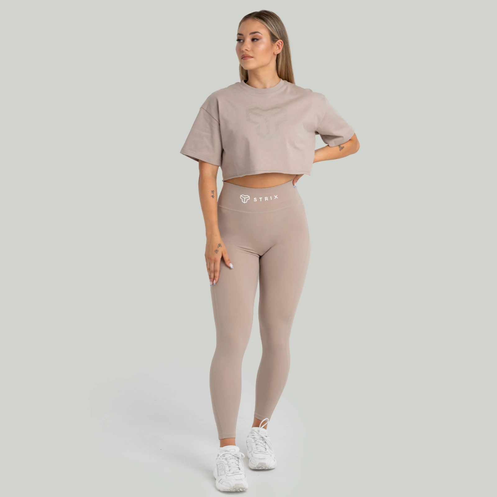 STRIX Tricou pentru femei CropTop Taupe · záber 4