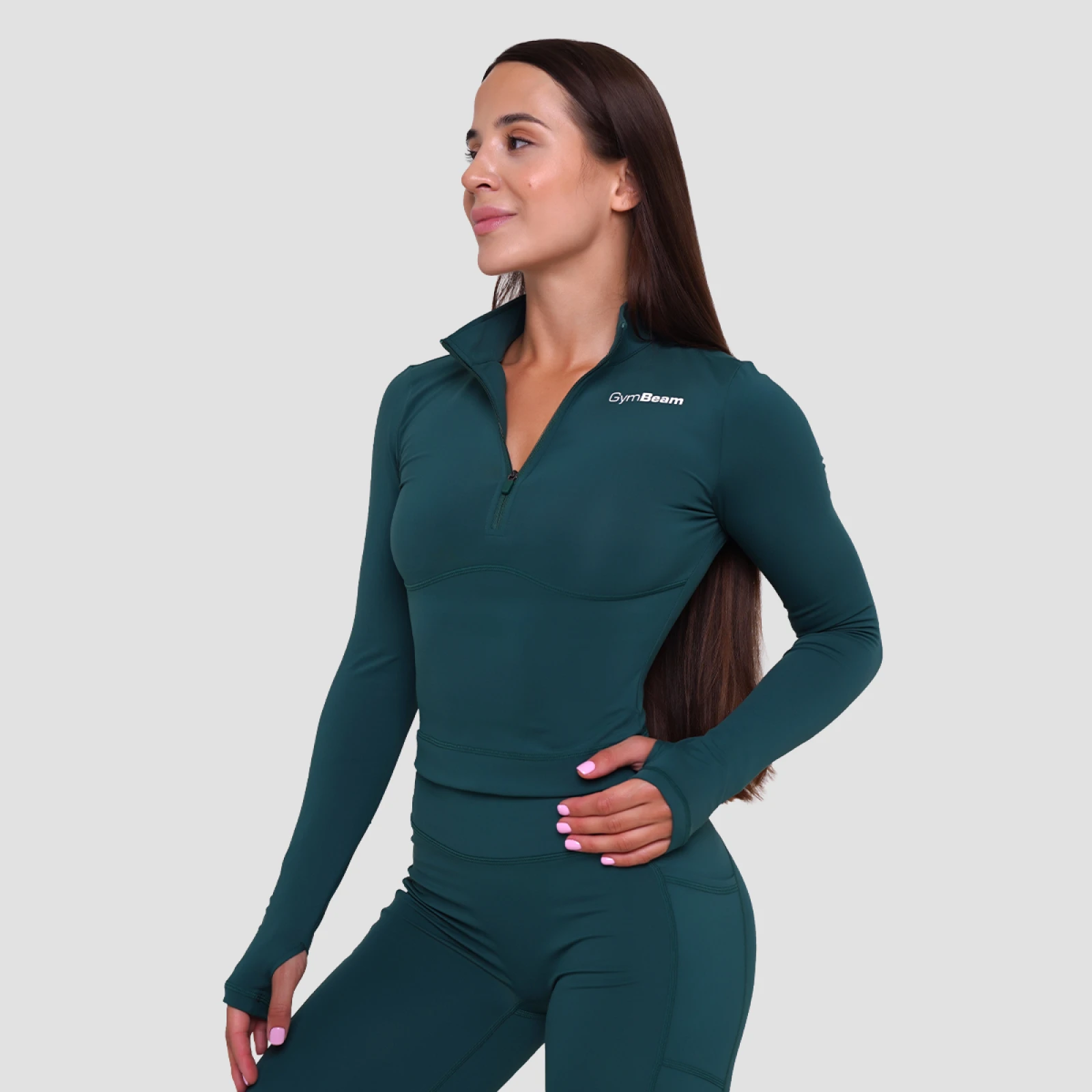 GymBeam Top sport pentru femei Ignite Dark Green · záber 3