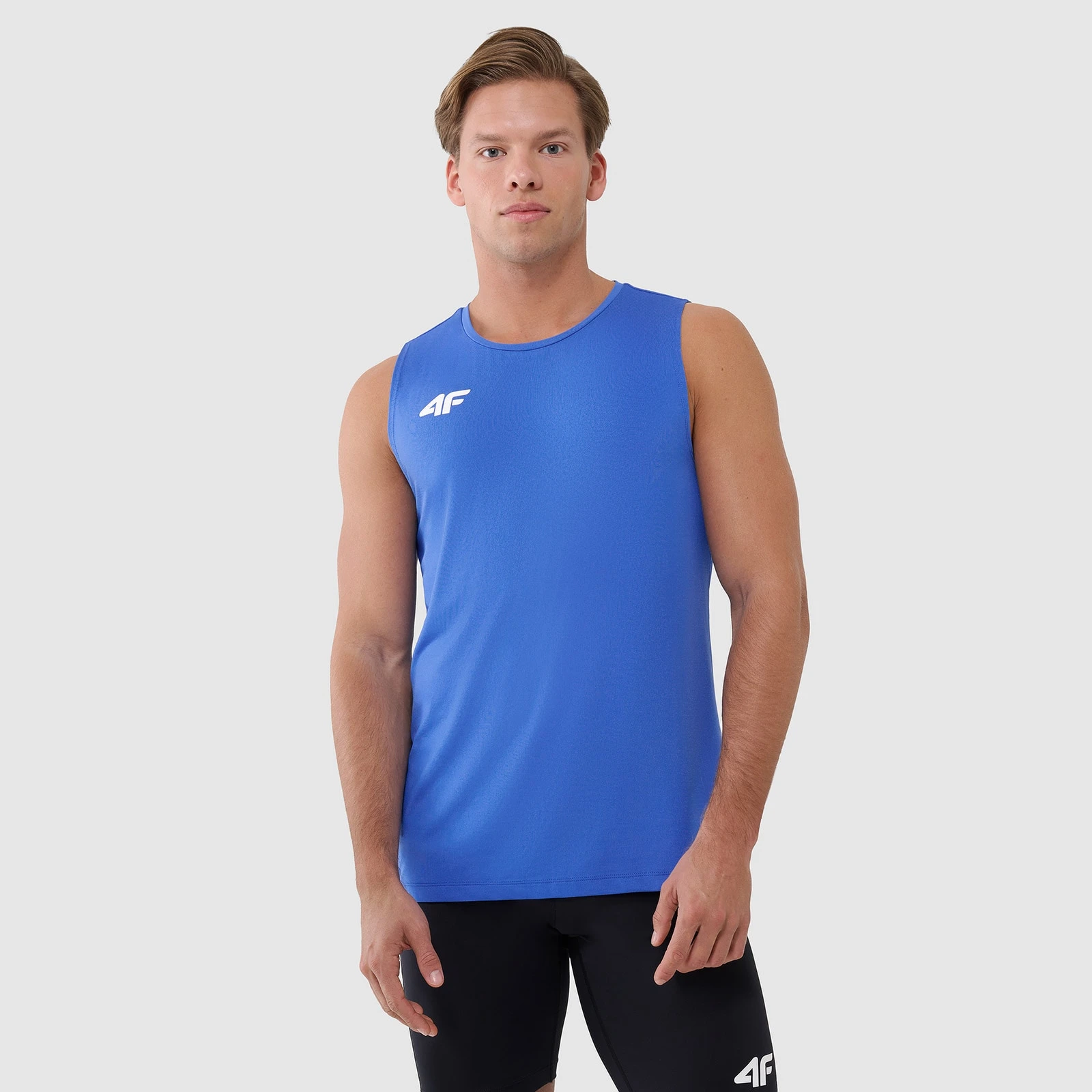 Pánsky rýchloschnúci tréningový tank top - modrý · záber 1