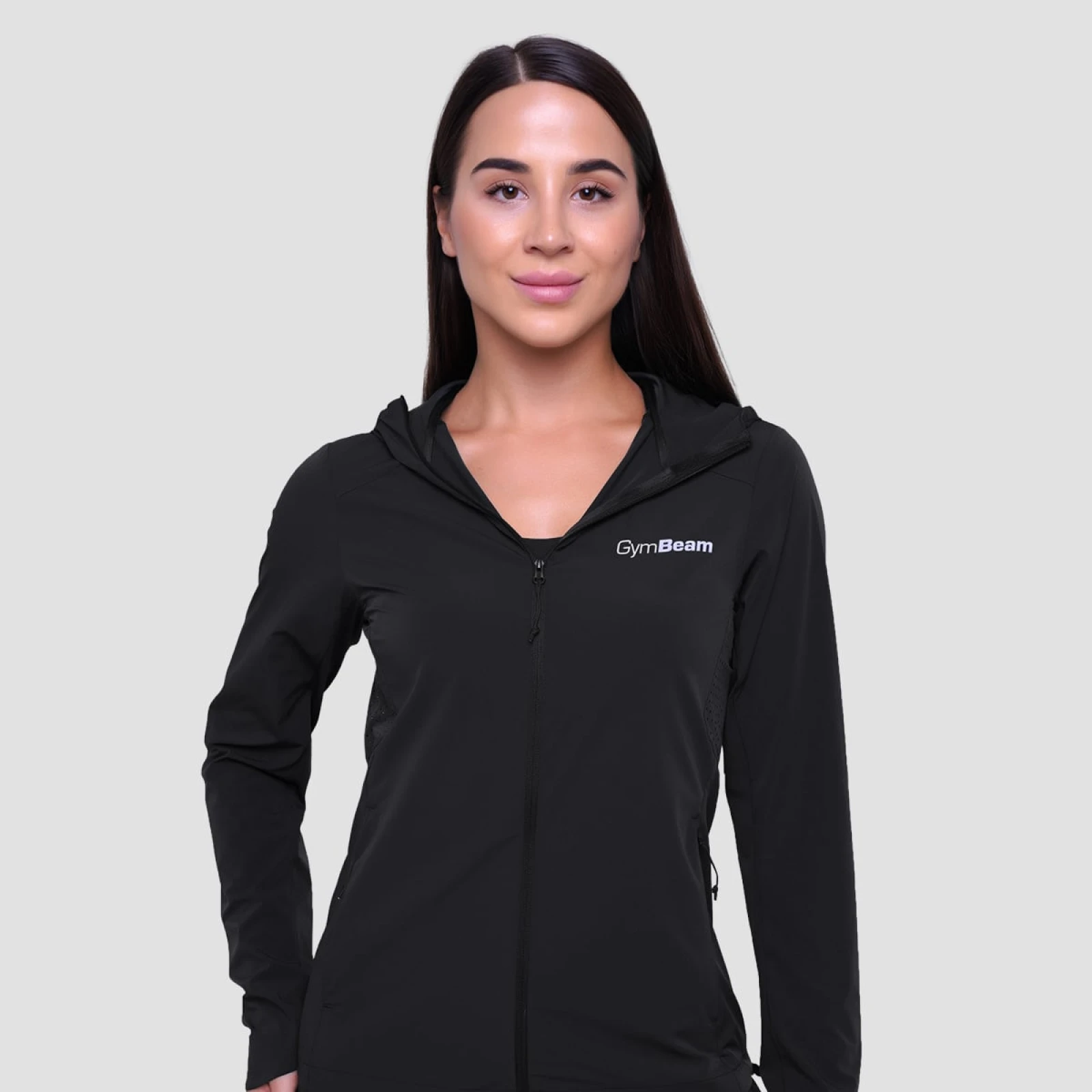 GymBeam Geacă de alergare pentru femei Pulse Black · záber 1
