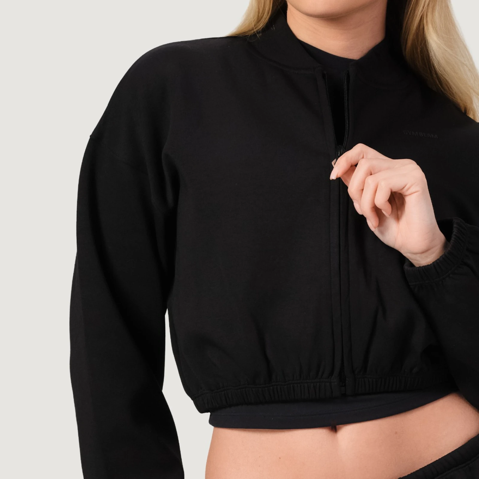 GymBeam Hanorac pentru femei Zip-Up NEO Black · záber 2