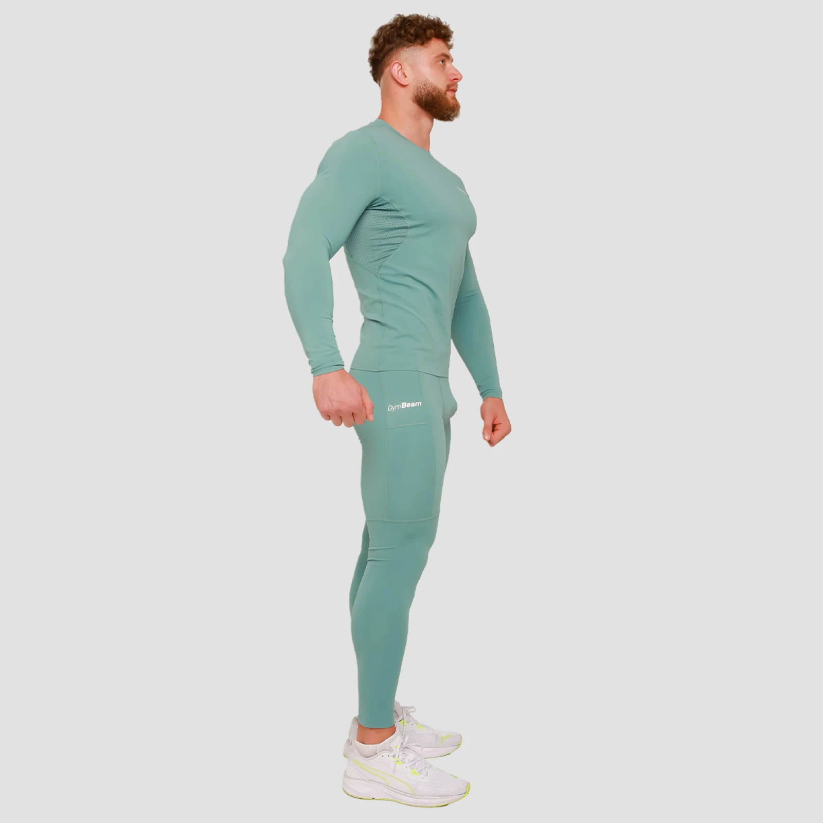 GymBeam Tricou de compresie cu mânecă lungă High Blue · záber 5