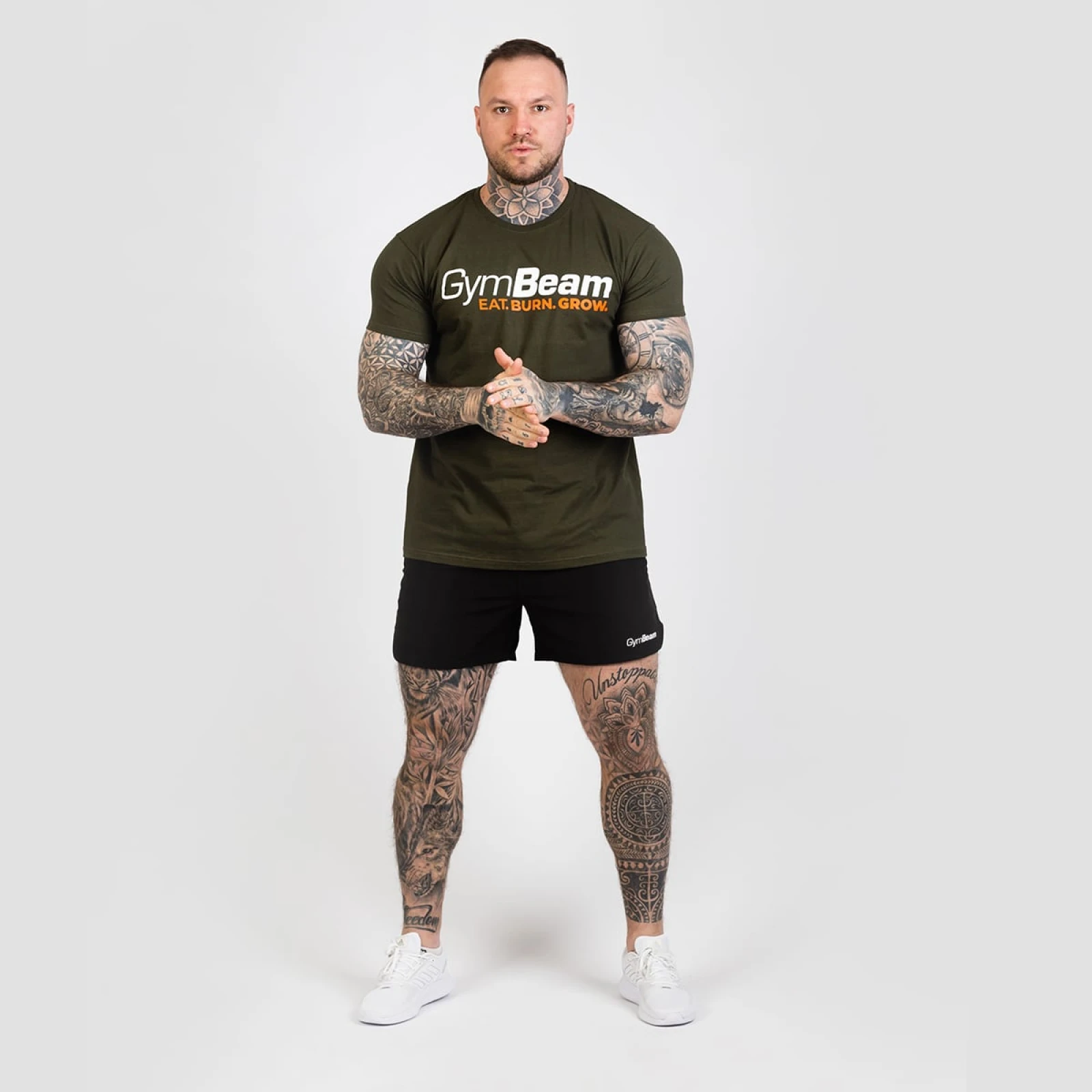 GymBeam Tricou Grow Military Green · záber 4