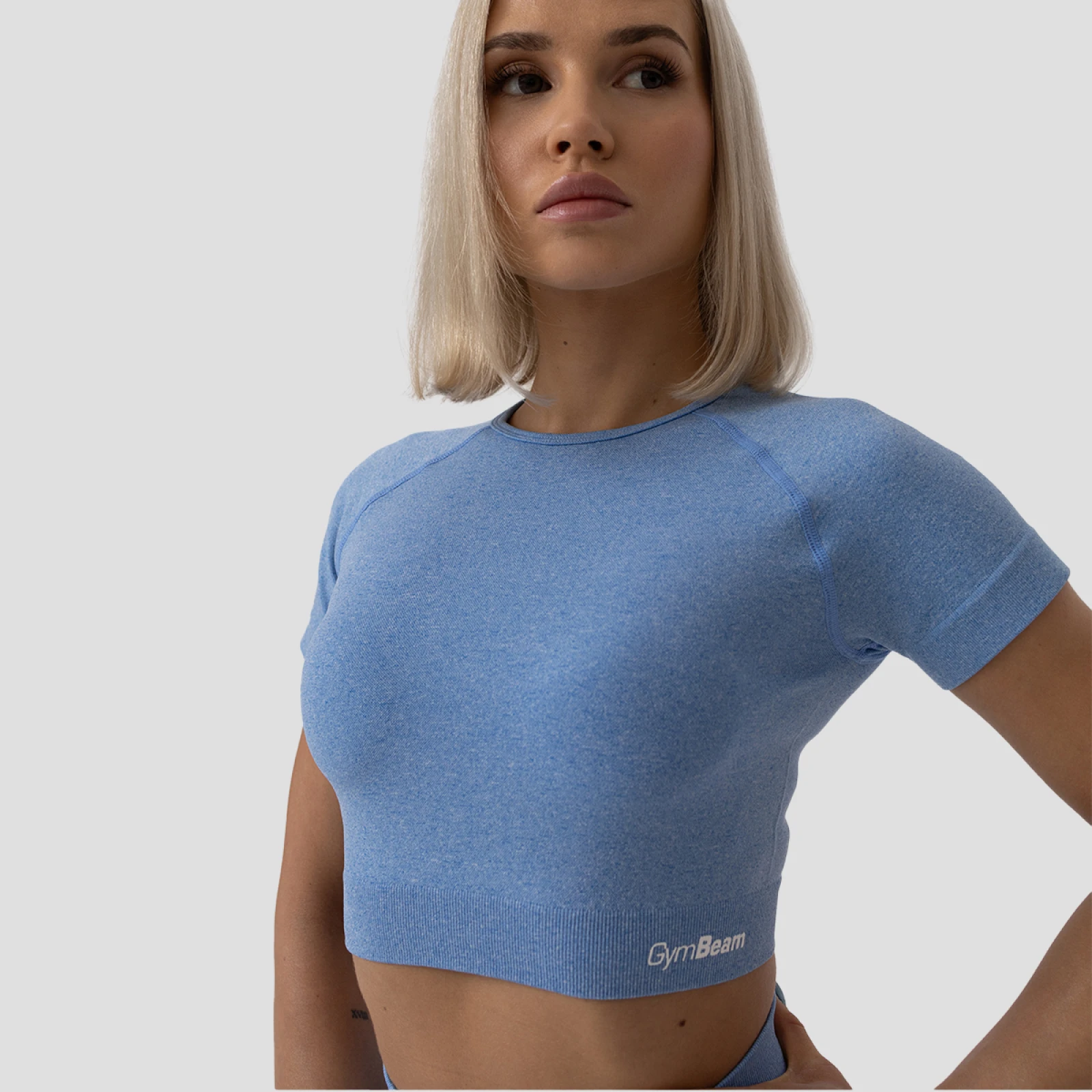 GymBeam Tricou pentru femei FLO Crop Top Blue · záber 2