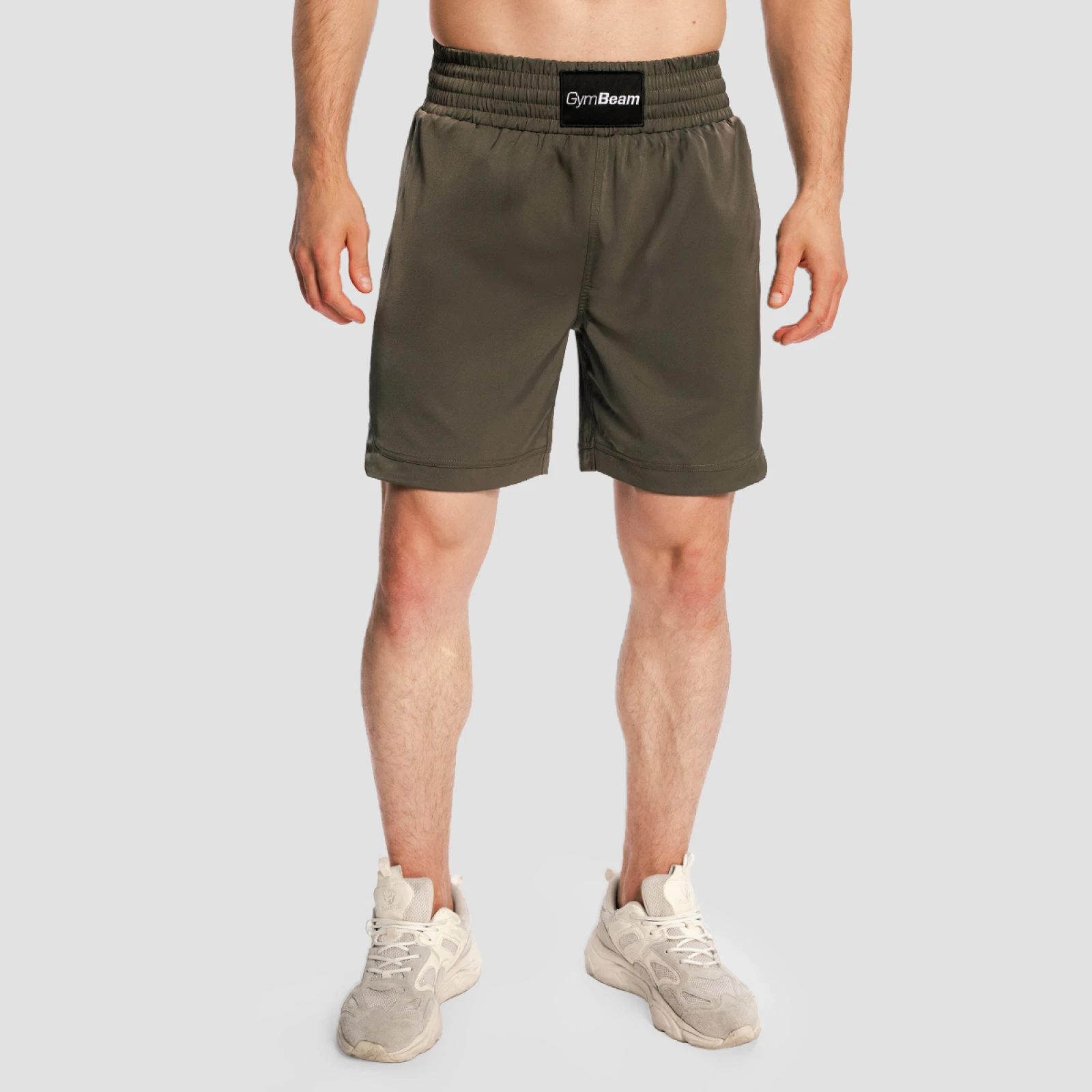 GymBeam Pantaloni scurți Boxing Combat Olive Grey · záber 1