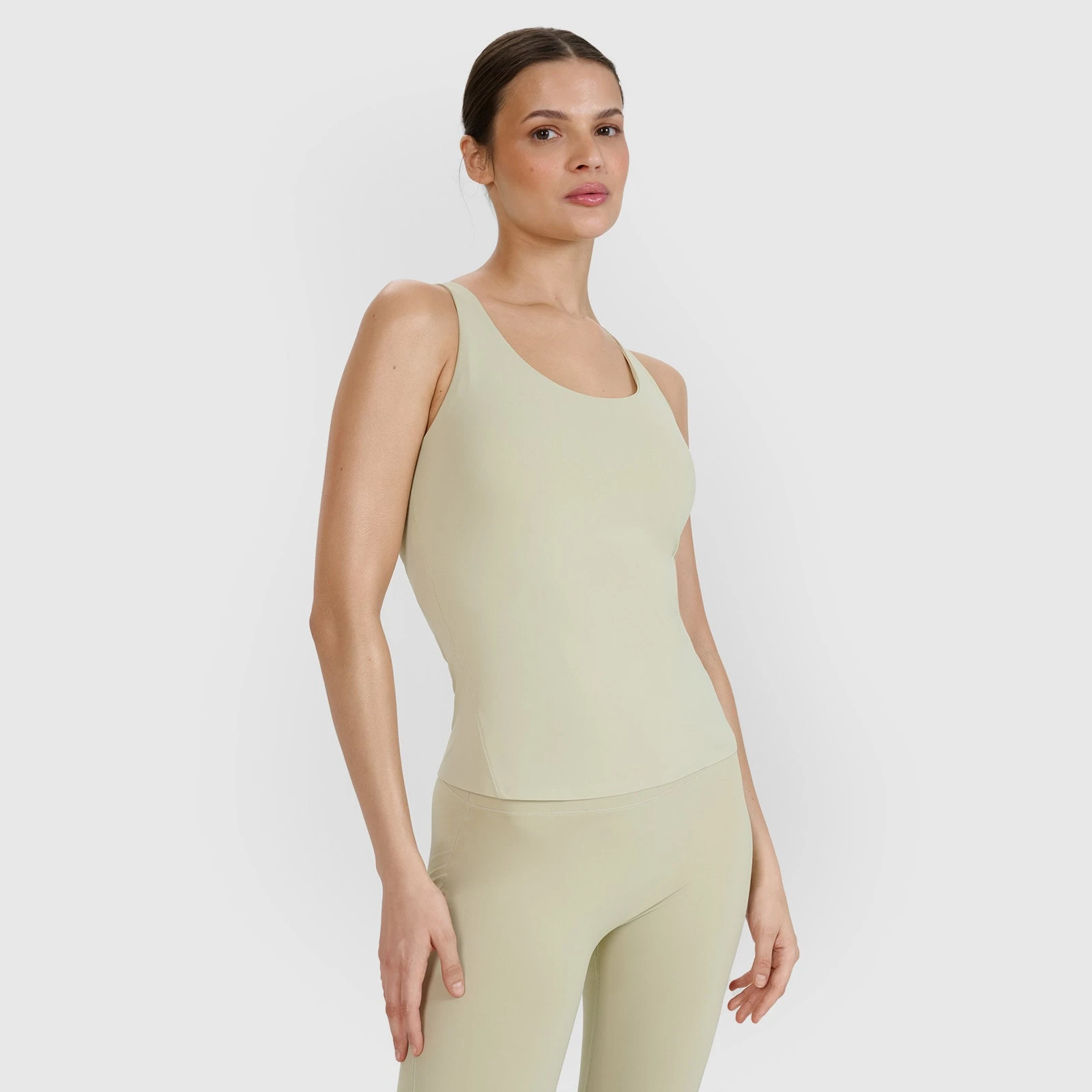 Dámsky rýchloschnúci jogový slim top - zelený · záber 1