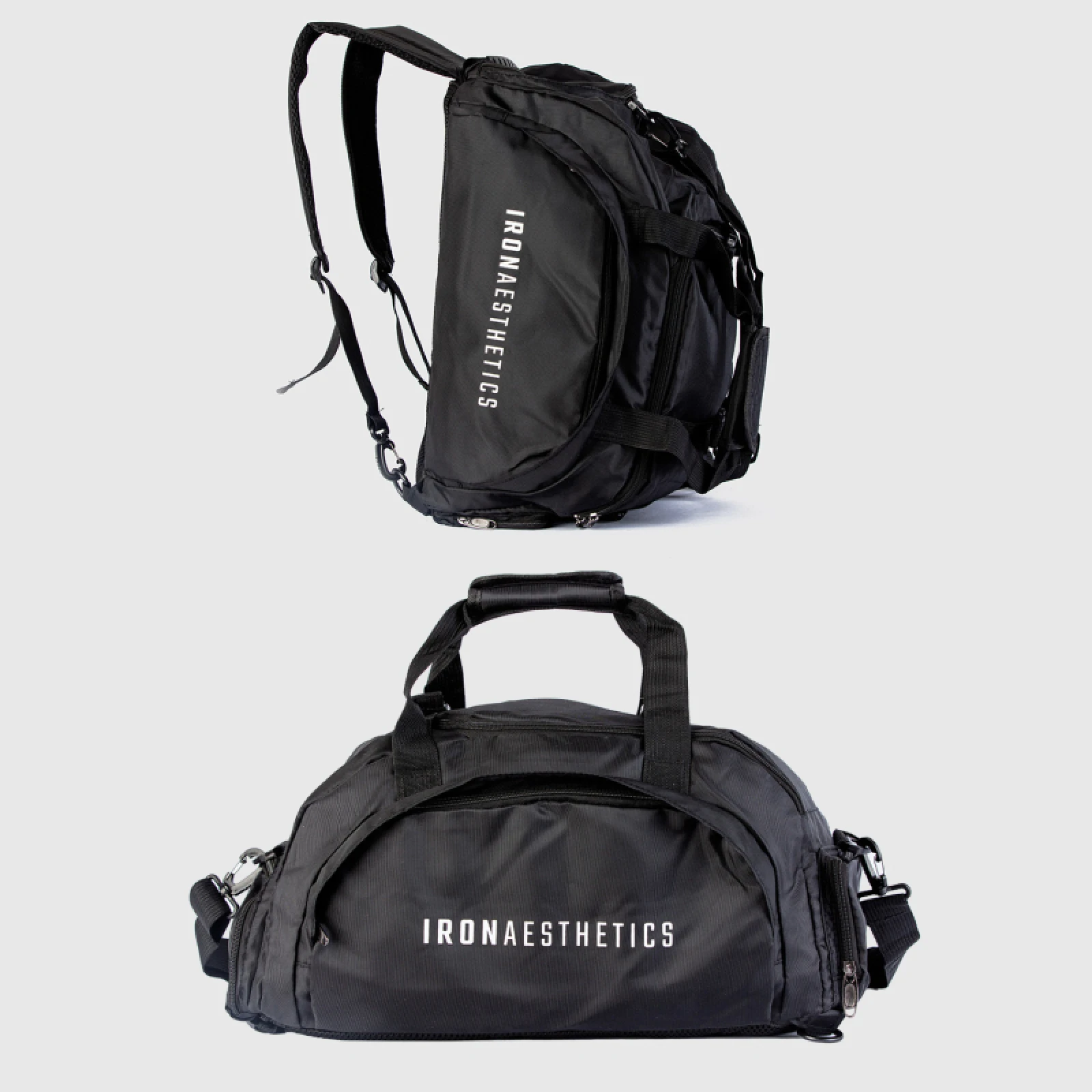 Geantă sport Iron Aesthetics FitKit 2in1, neagră · záber 1