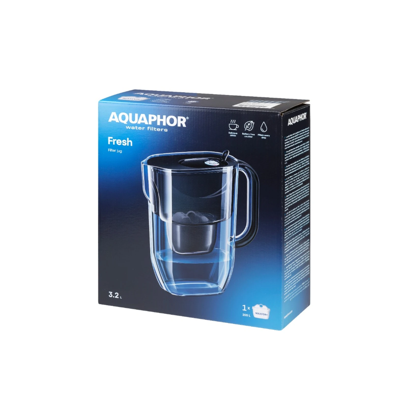 Aquaphor Cană filtrantă Fresh neagră · záber 5