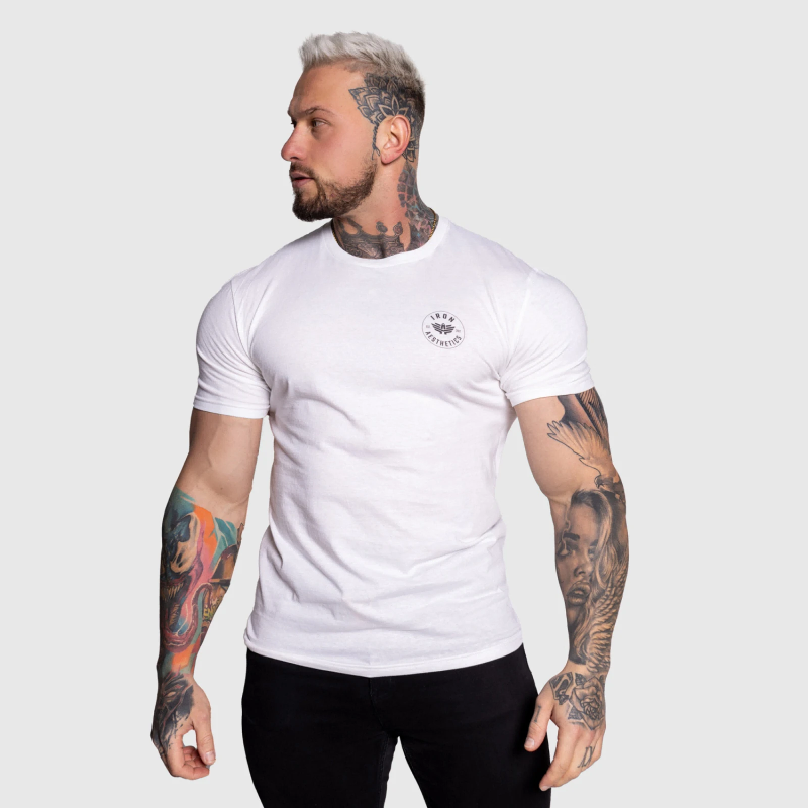 Tricou sport pentru bărbați Iron Aesthetics Circle, alb · záber 1