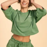 BeastPink Tricou pentru femei Cropped Serenity Olivine · záber 2