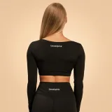 BeastPink Top sport pentru femei Sense Black · záber 4