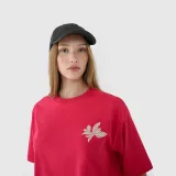 Dámske oversize tričko s potlačou - ružový · záber 2