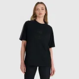 T-shirt oversize s potlačou dámsky - čierny · záber 1