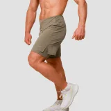 GymBeam Pantaloni scurți de alergare 2in1 Pulse Vetiver · záber 3