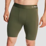 GymBeam Pantaloni scurți pentru bărbați Combat Olive Grey · záber 2