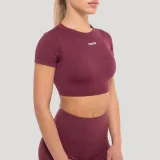 GymBeam Top pentru femei Crop Flow Wine · záber 4