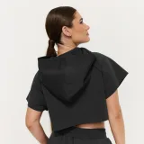 GymBeam Hanorac pentru femei Relay Cropped Black · záber 4