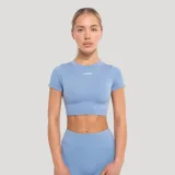 GymBeam Top pentru femei Crop Flow Azure · záber 1