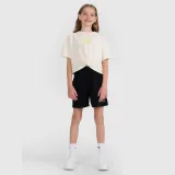 Dievčenský oversize crop top s potlačou - biely · záber 2