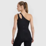 Tréningový crop top na jedno rameno 4F x Anna Lewandowska - čierny · záber 2