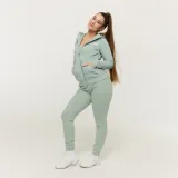 GymBeam Hanorac cu fermoar pentru femei Limitless Eucalypt · záber 3