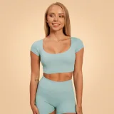BeastPink Tricou cropped pentru femei Storm Blue · záber 1