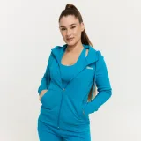 GymBeam Hanorac cu fermoar pentru femei Limitless Aquamarine · záber 3