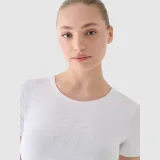 Dámske slim tričko s potlačou - biele · záber 2