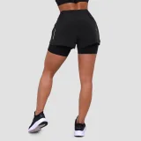 GymBeam Pantaloni scurți de alergare pentru femei 2in1 Pulse Black · záber 3