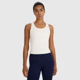 Dámsky rýchloschnúci tréningový crop-top - biely · záber 1