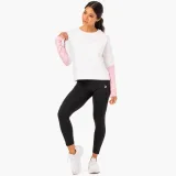 Ryderwear Hanorac pentru femei Hybrid Pullover White Pink · záber 5