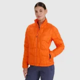 Dámska trekingová páperová bunda s výplňou PrimaLoft Silver - oranžová · záber 1