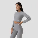 GymBeam Tricou pentru femei FLO Ribbed Crop-Top Grey · záber 2