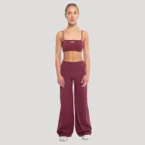 GymBeam Pantaloni sport pentru femei Straight Flow Wine · záber 3