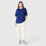 Dámske oversize tričko bez potlače - tmavomodré · záber 2